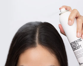 Authentic Beauty Concept applied at roots while styling to refresh and add lift
