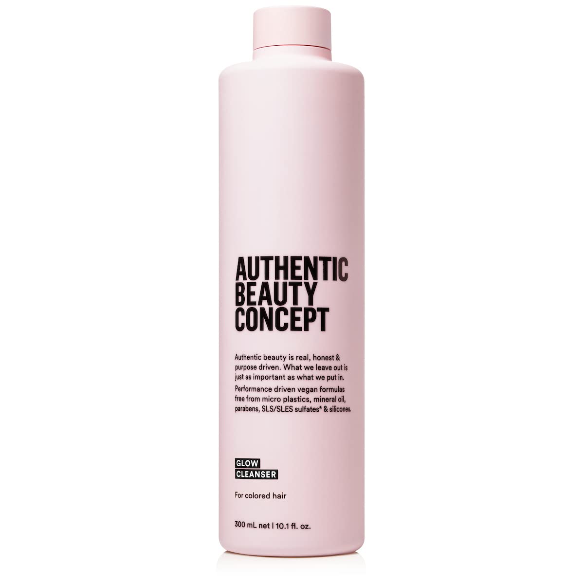 Authentic Beauty Concept front bottle showing product label and size benefit shine