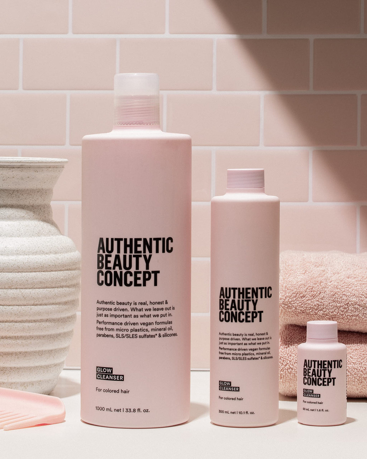 Authentic Beauty Concept lather in hand demonstrating gentle foam and cleansing benefit