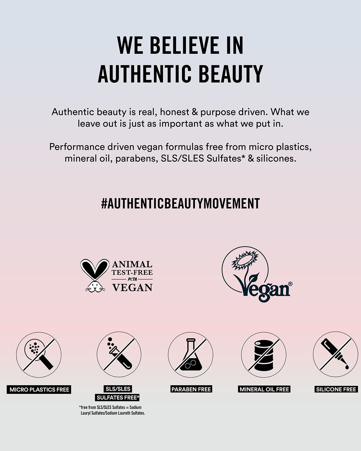 Authentic Beauty Concept open cap with label visible demonstrating ingredient transparency