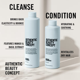 Authentic Beauty Concept cap and pump detail illustrating easy dispensing