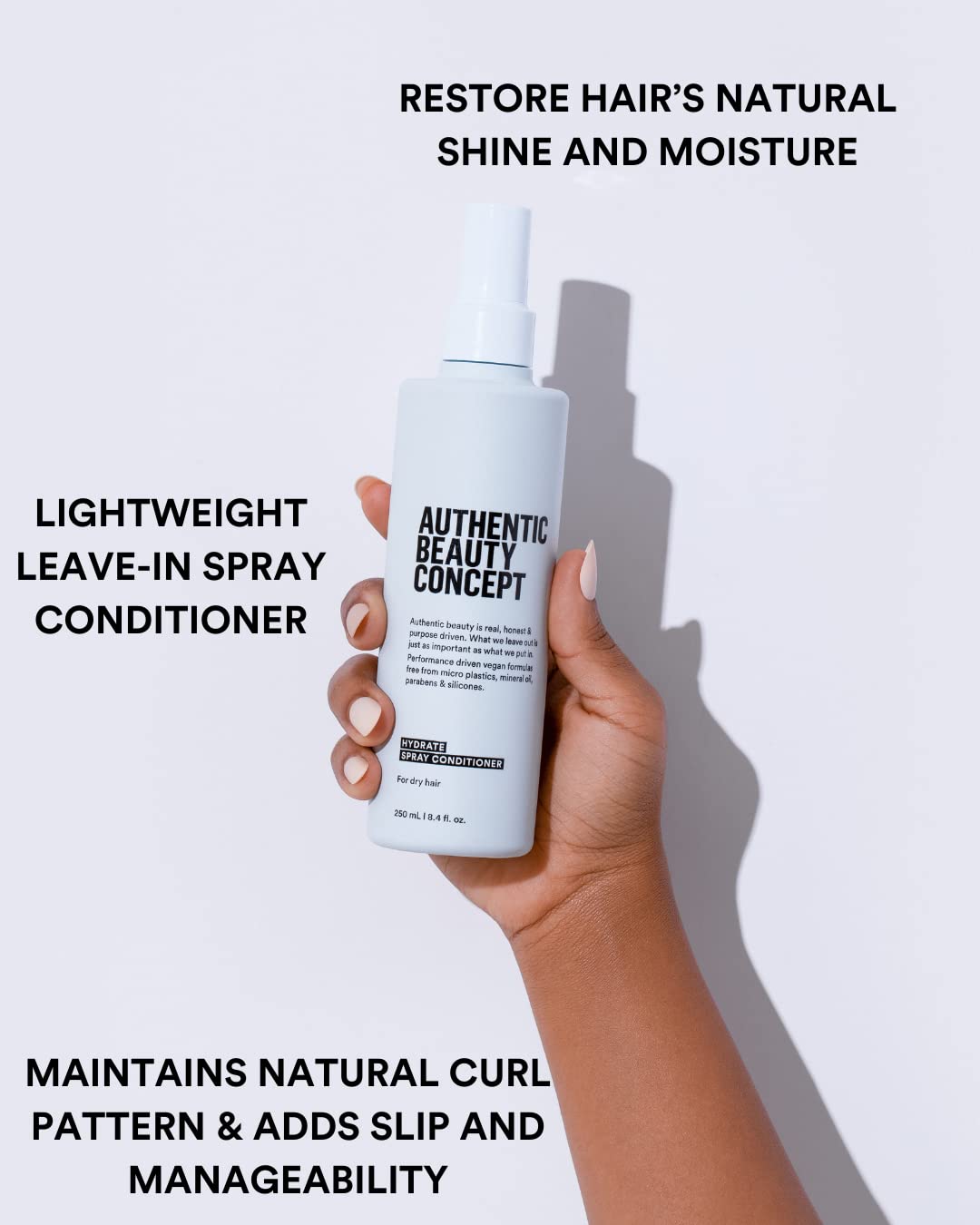 Authentic Beauty Concept nozzle close-up demonstrating fine mist spray
