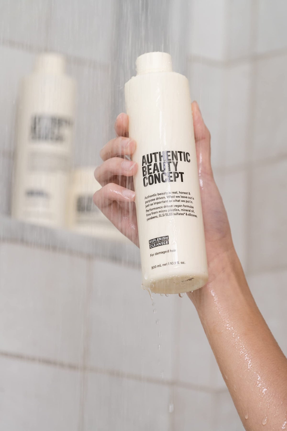 Authentic Beauty Concept in-hair lather showing effective cleansing and softness