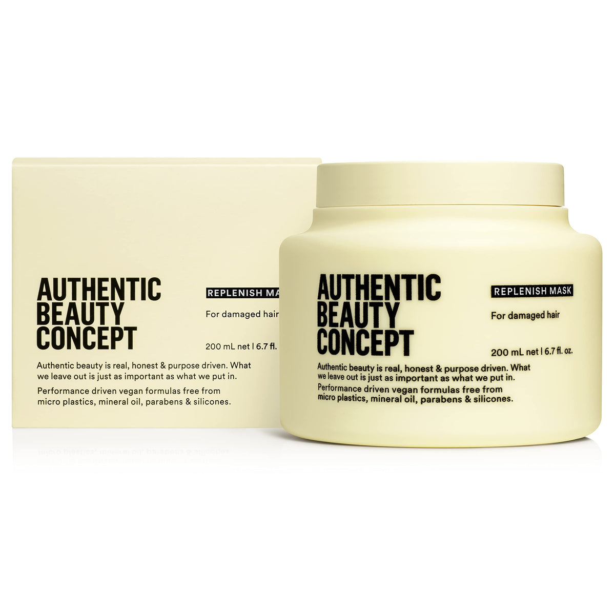 Authentic Beauty Concept front packaging showing mask and label, clear product info