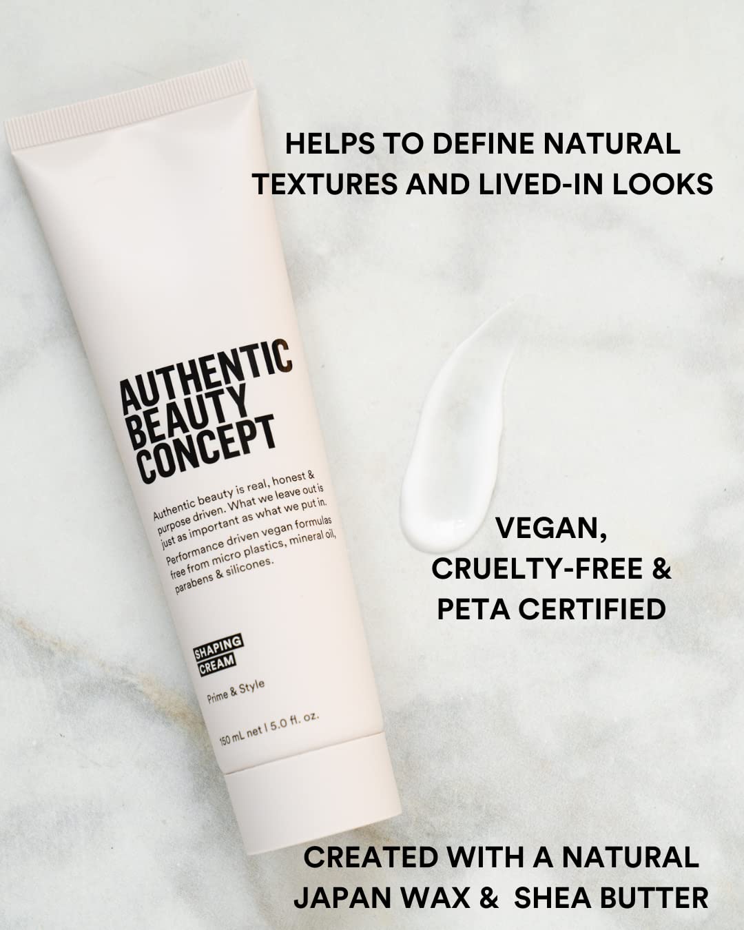 Authentic Beauty Concept tube cap detail highlighting easy dispensing benefit