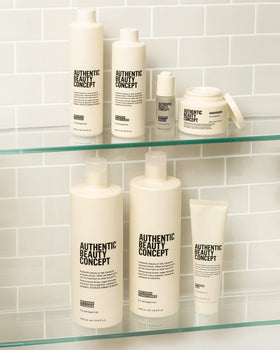 Authentic Beauty Concept label close-up showing vegan and cruelty-free certifications