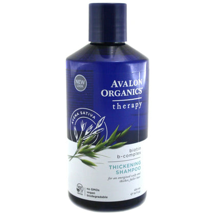 Avalon Organics front packaging showing biotin formula and volumizing benefit