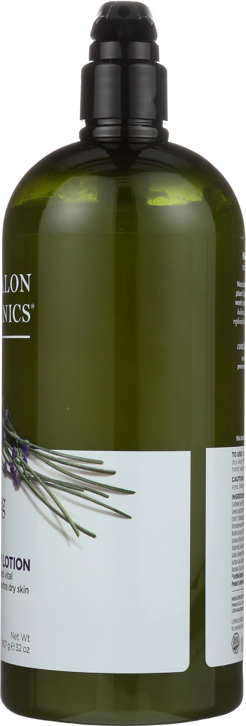 Avalon Organics bottle on bath shelf presenting calming lavender lifestyle benefit