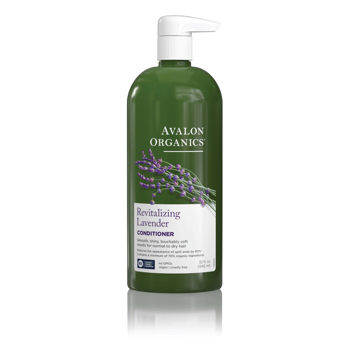 Avalon Organics front bottle view showing label and lavender scent benefits