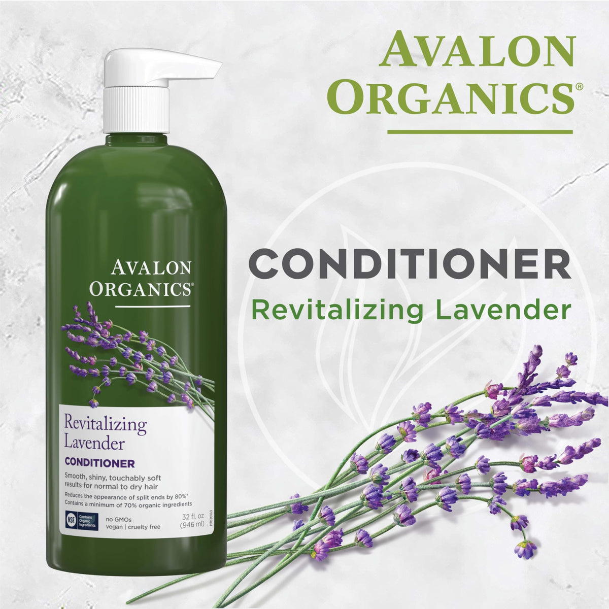 Avalon Organics conditioner in use on wet hair demonstrating detangling benefit