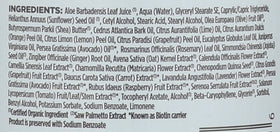 Avalon Organics label detail showing ingredient list and transparency benefit