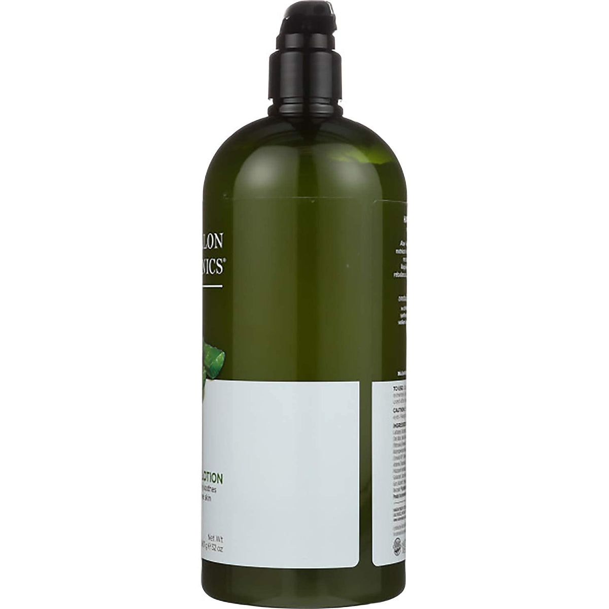 Avalon Organics ingredients label closeup highlighting organic botanical benefits