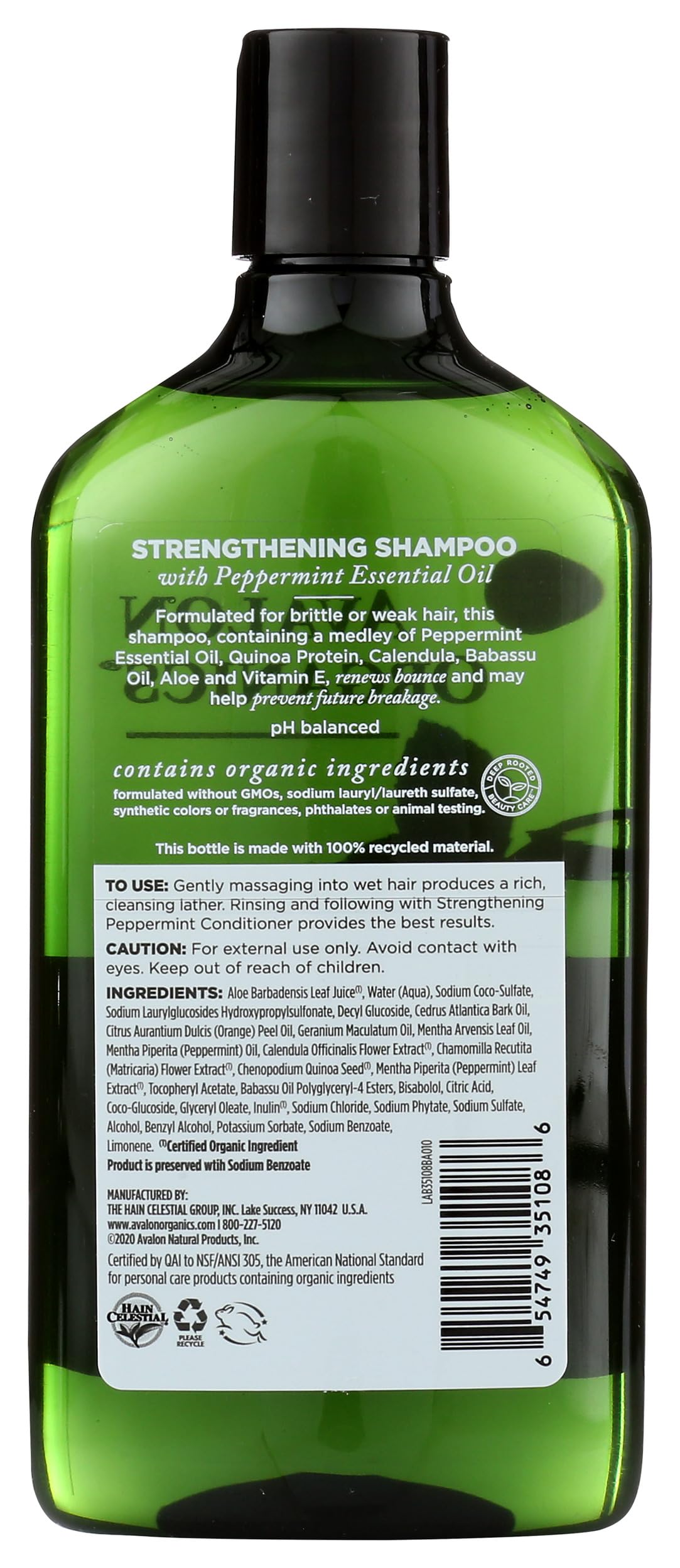 Avalon Organics peppermint leaf close-up showing natural ingredient freshness