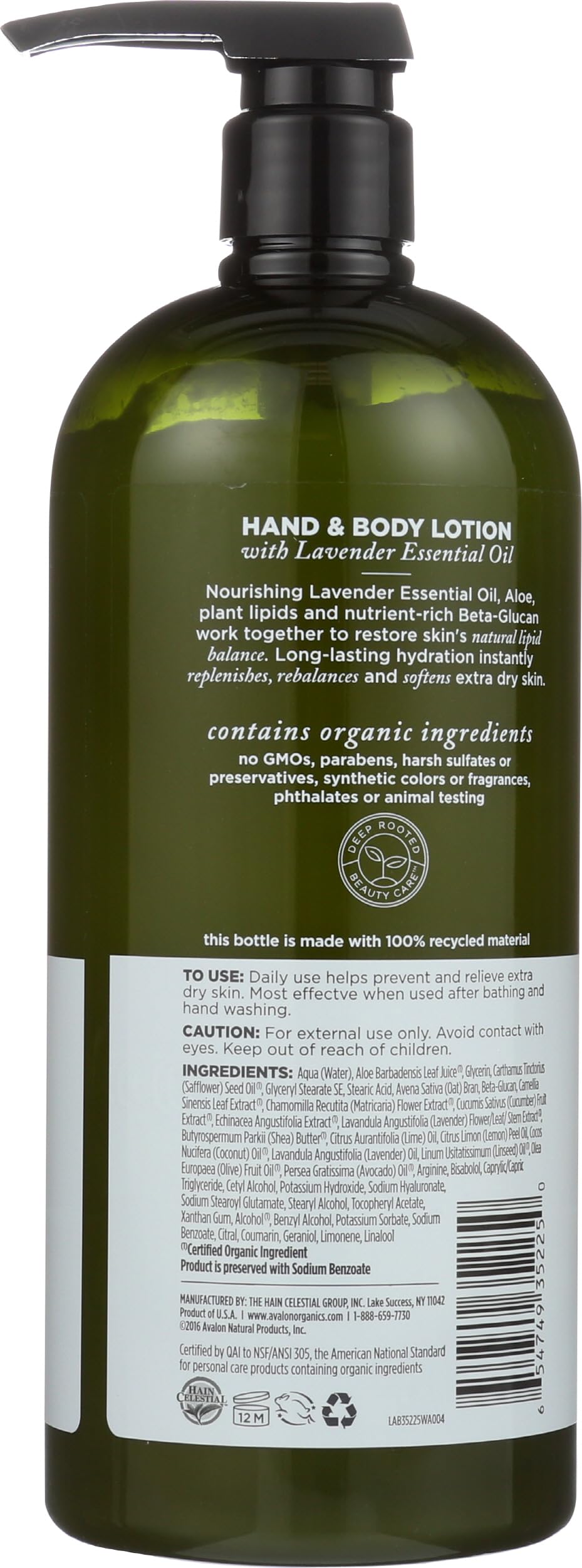 Avalon Organics pump dispenser close-up for easy, mess-free use