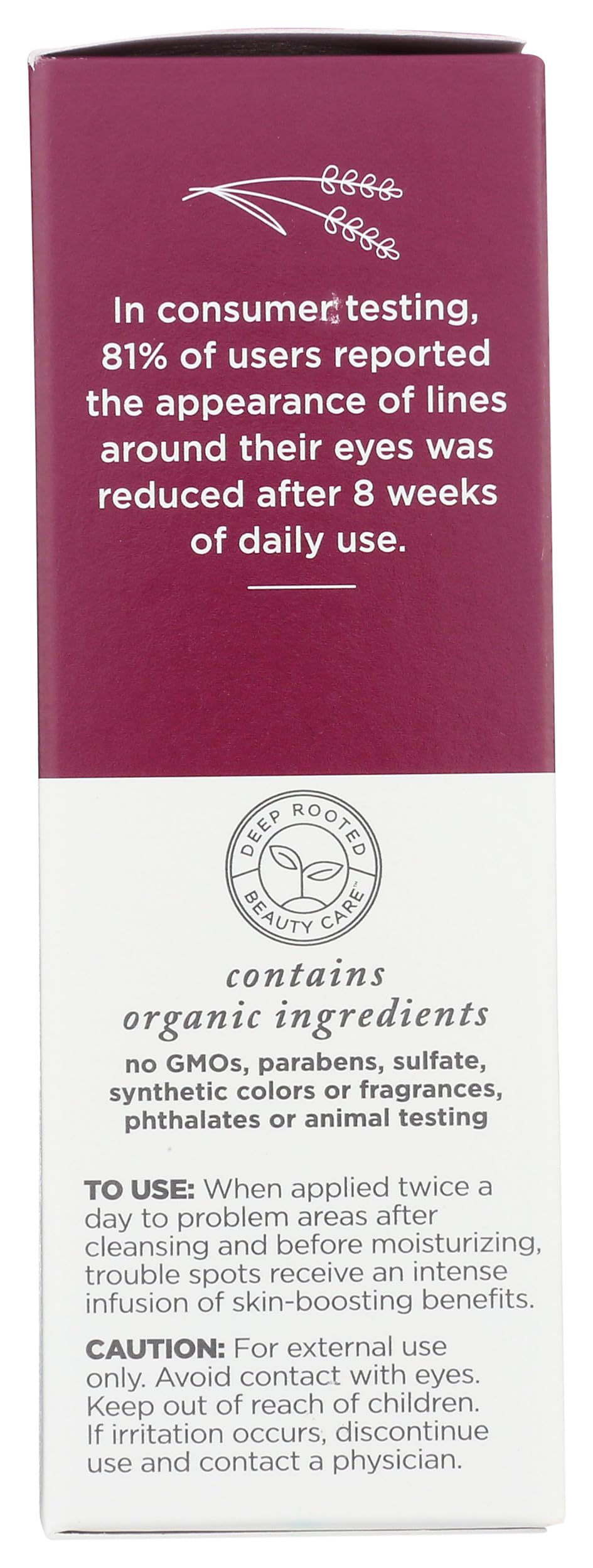 Avalon Organics product label with organic and cruelty-free certifications