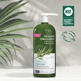 Avalon Organics 32 oz bottle beside everyday items showing generous size and value