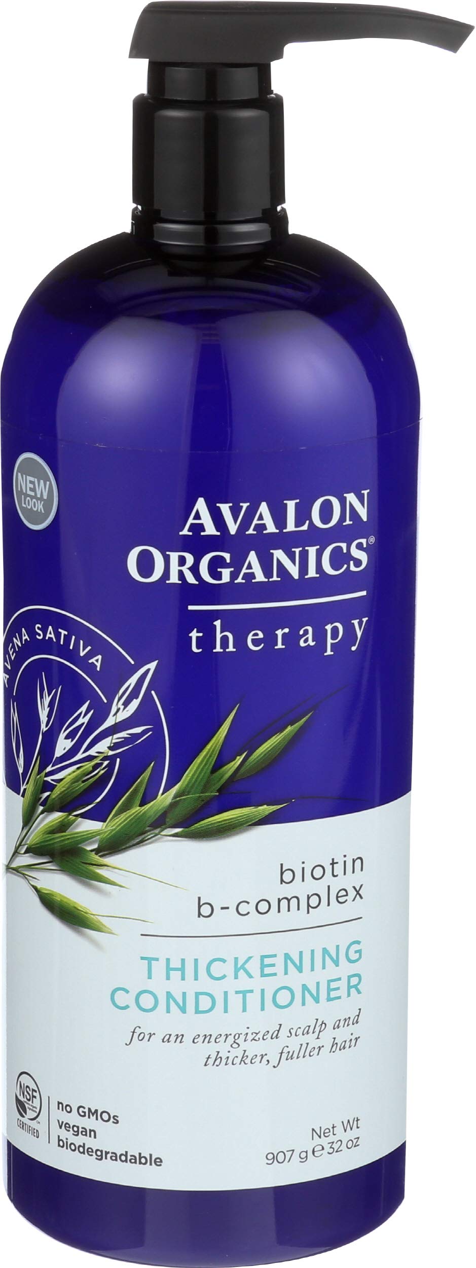 Avalon Organics front bottle view showing label and 32 fl oz size benefit