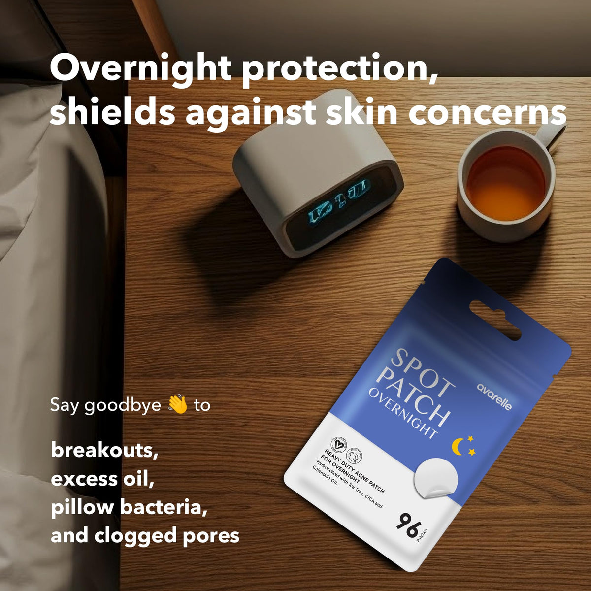 AVARELLE side-by-side medium and large patches showing size options for coverage
