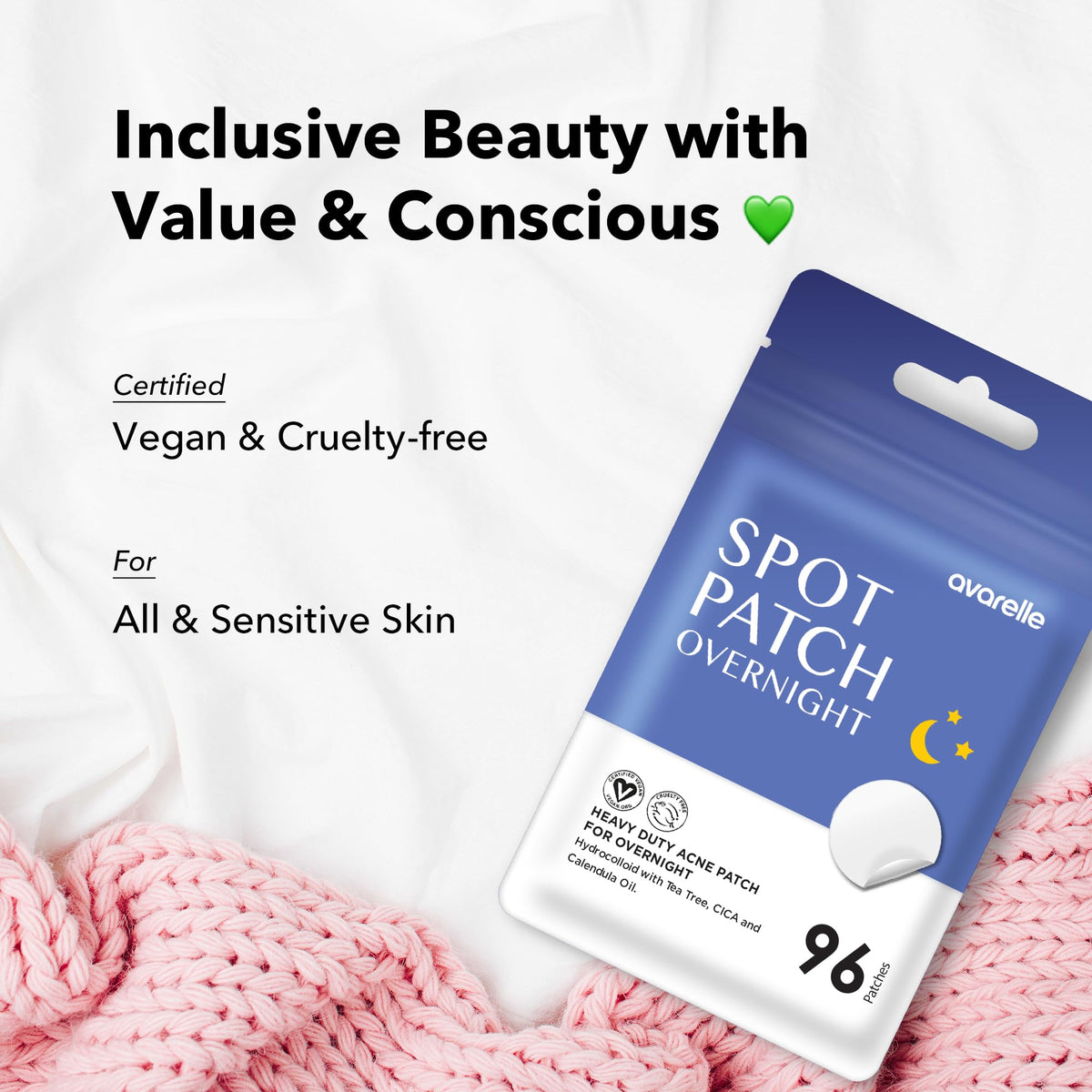 AVARELLE patch applied to cheek demonstrating protection and discreet wear