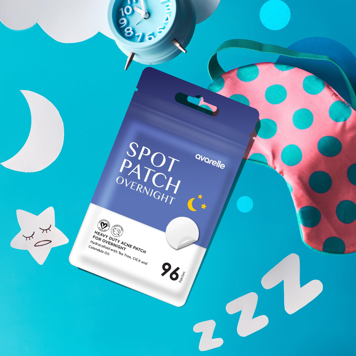 AVARELLE resealable pouch held in hand showing travel-ready convenience