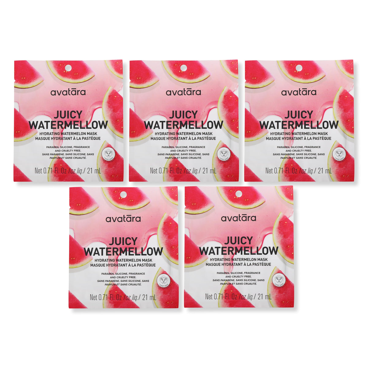 Avatara front packaging view showing 5-sheet pack and benefits