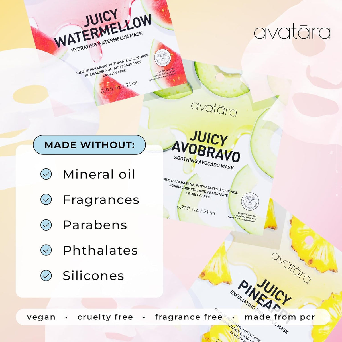 Avatara single wrapped mask packet ready to use and easy to store