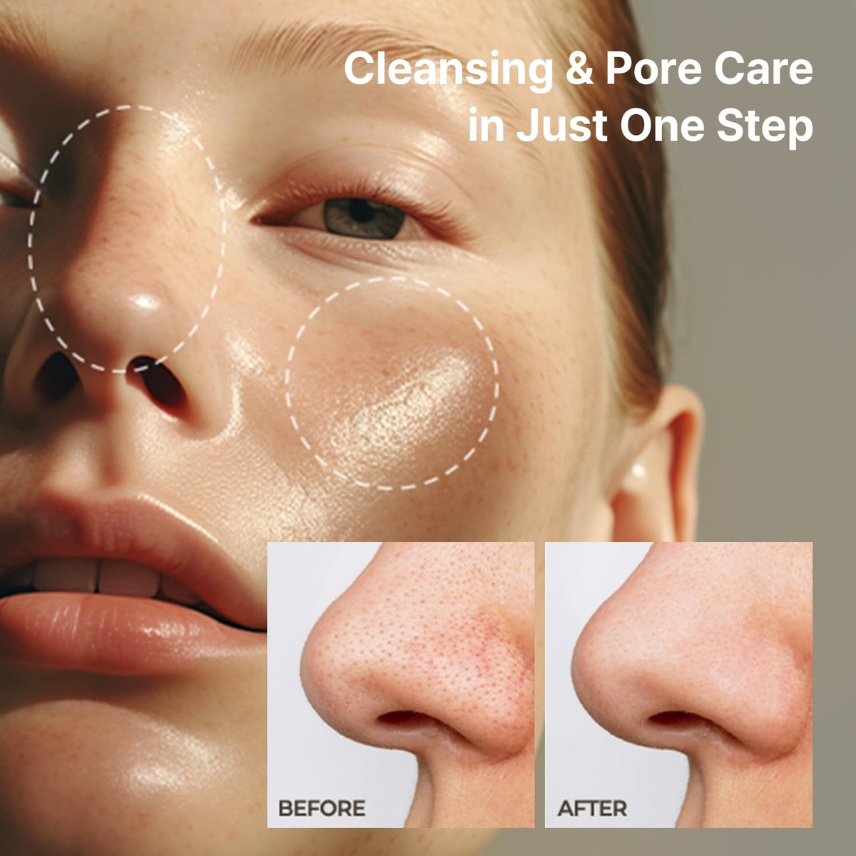 AVCA before and after nose area showing clearer pores without squeezing