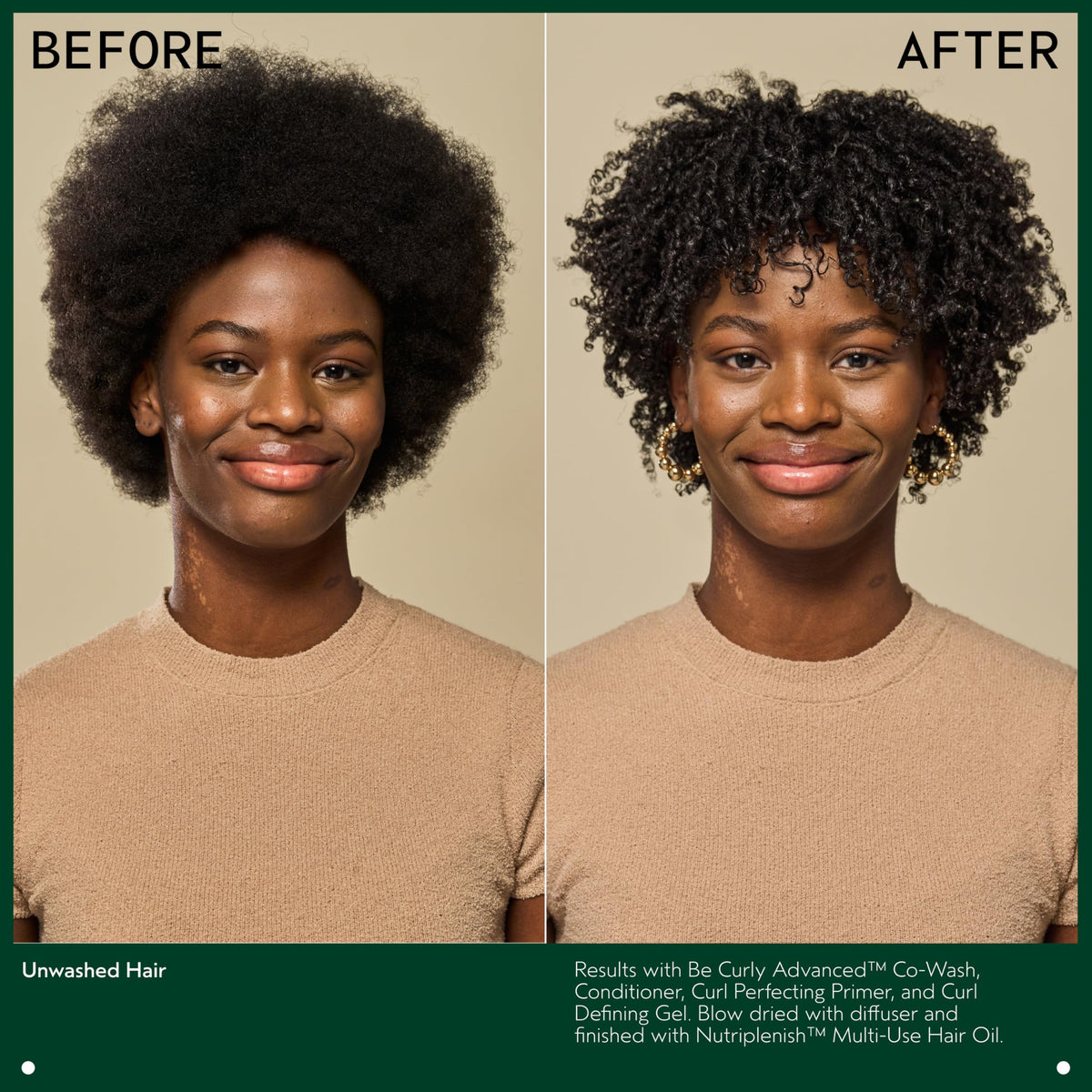 Aveda co-wash in hand illustrating size and amount needed