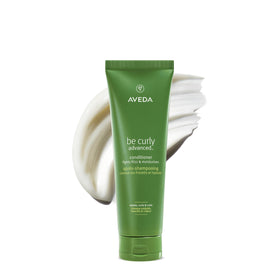 Aveda Be Curly front packaging showing bottle and label benefits