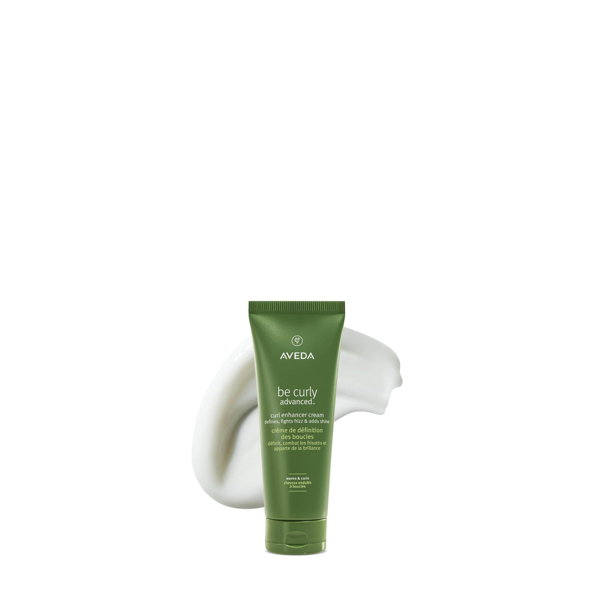 Aveda Be Curly front packaging showing compact travel-size and clear label benefit