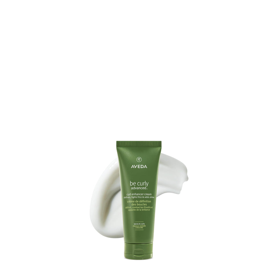 Aveda Be Curly front packaging showing compact travel-size and clear label benefit