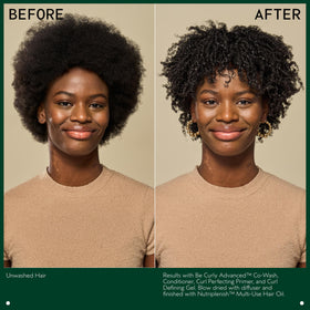 Aveda Be Curly in hand dispenser showing amount and lightweight feel