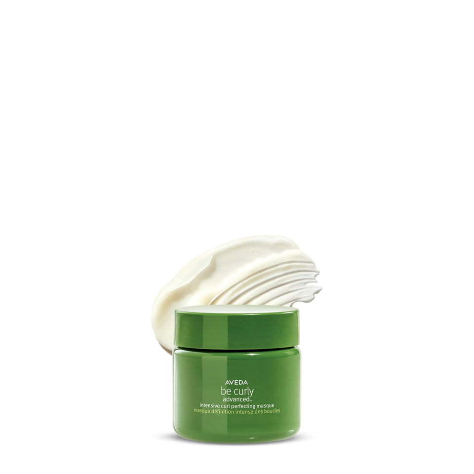 Aveda Be Curly masque front packaging showing product benefits