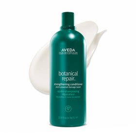 Aveda bottle front packaging showing brand and conditioner benefits
