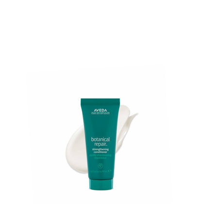 Aveda bottle front view showing branding and travel-friendly size benefit