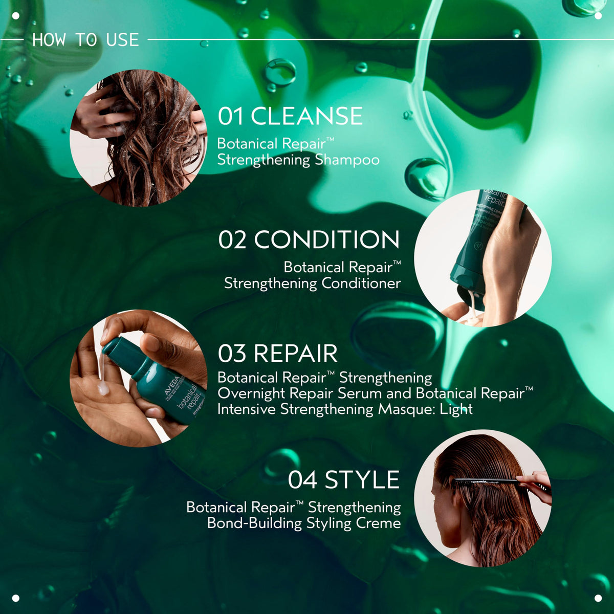 Aveda avocado and green tea oils representing nourishing macro green blend
