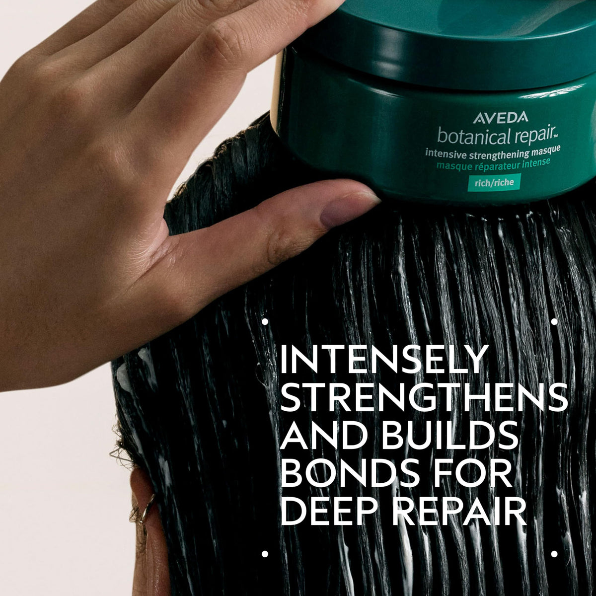 Aveda open jar showing rich texture for deep conditioning