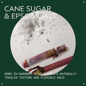 Aveda close-up of formula droplets showing sugar and salt texture benefit