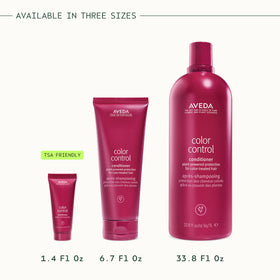 Salon stylist applying Aveda Color Control Conditioner for color-treated hair care