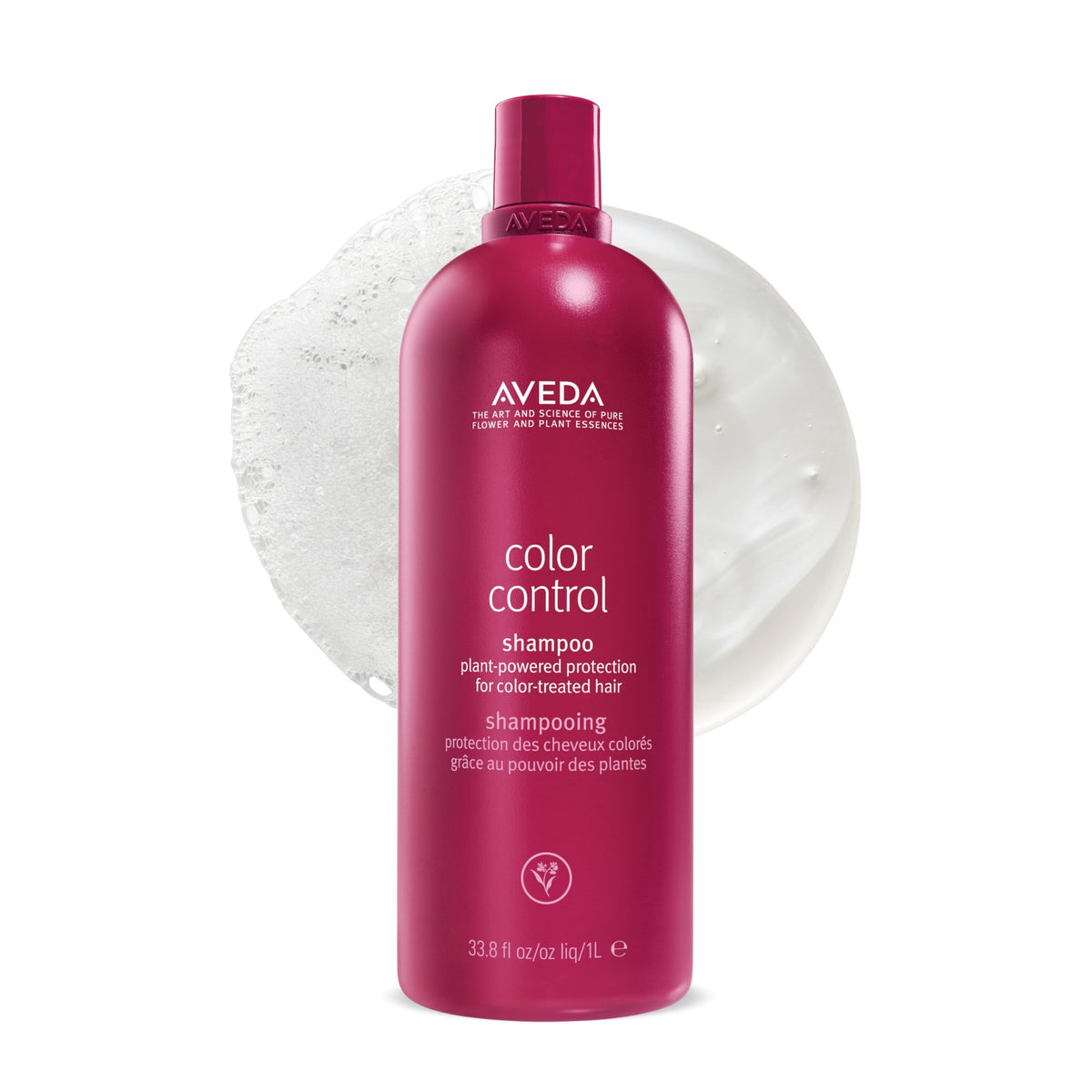 Aveda front bottle showing Color Control Light Shampoo and benefits