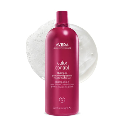 Aveda front bottle showing Color Control Light Shampoo and benefits