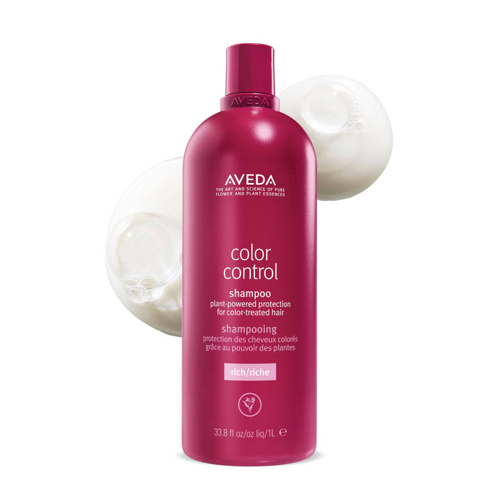 Aveda bottle front packaging showing product and benefit of color protection