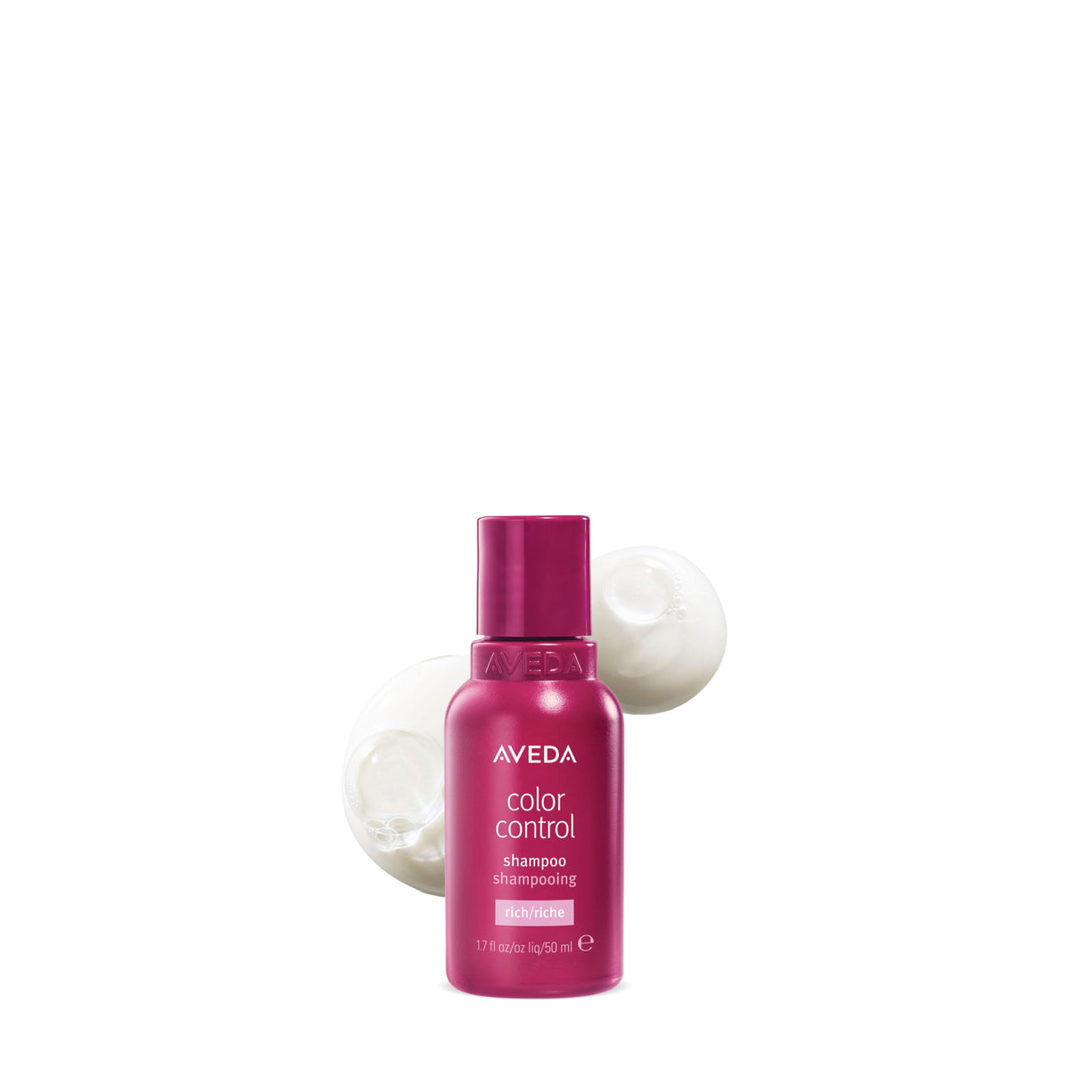 Aveda Color Control Rich Shampoo front view showing bottle and benefits