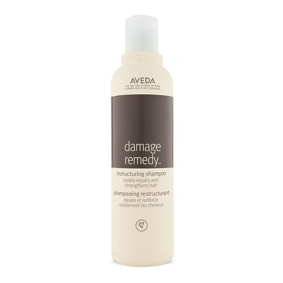 Aveda front bottle showing label and calming design, promotes gentle repair