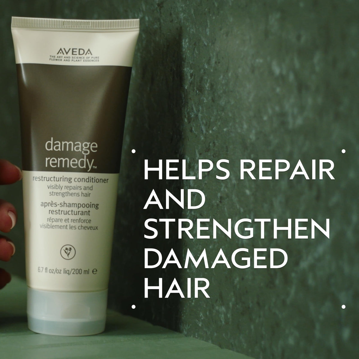 Aveda conditioner pump and label detail for easy dispensing