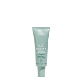 Aveda front packaging showing bottle and brand, clarifying scalp benefits