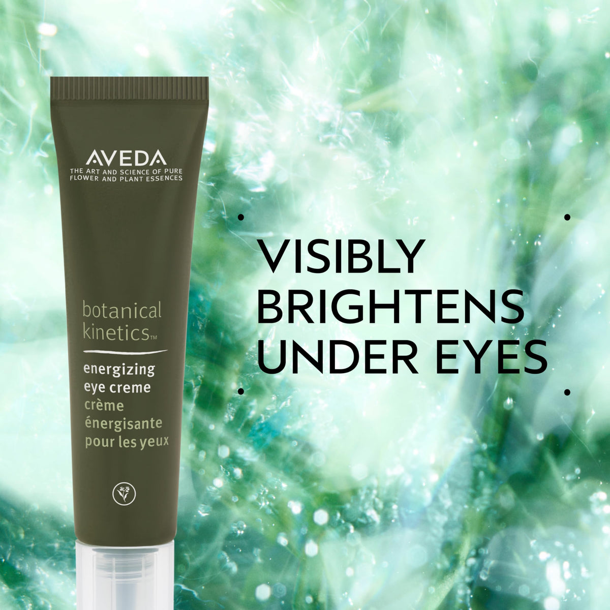 Aveda eye creme cap and nozzle detail for precise, hygienic dispensing