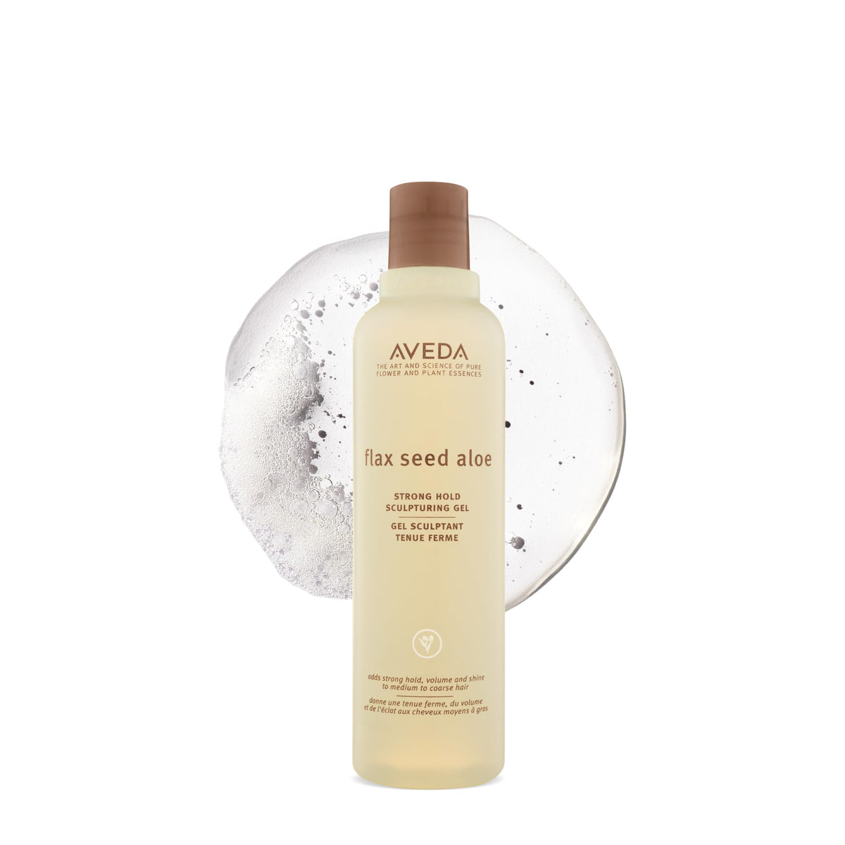 Aveda jar front view showing strong hold gel for sculpting and shine