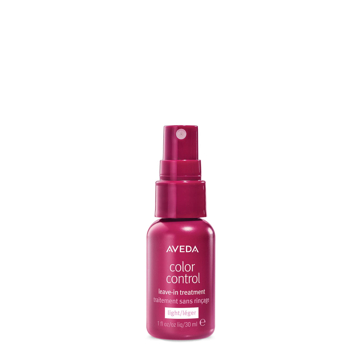 Aveda bottle front view showing label and light formula benefits
