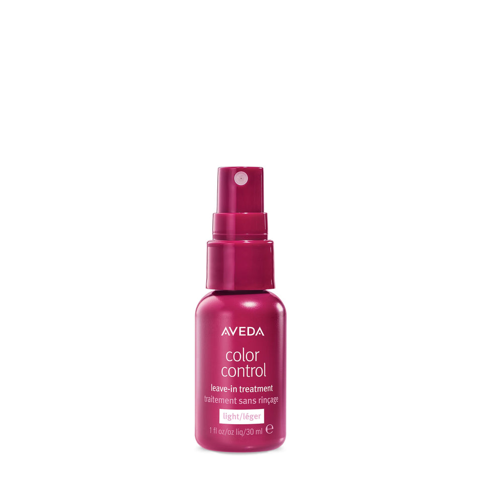 Aveda bottle front view showing label and light formula benefits